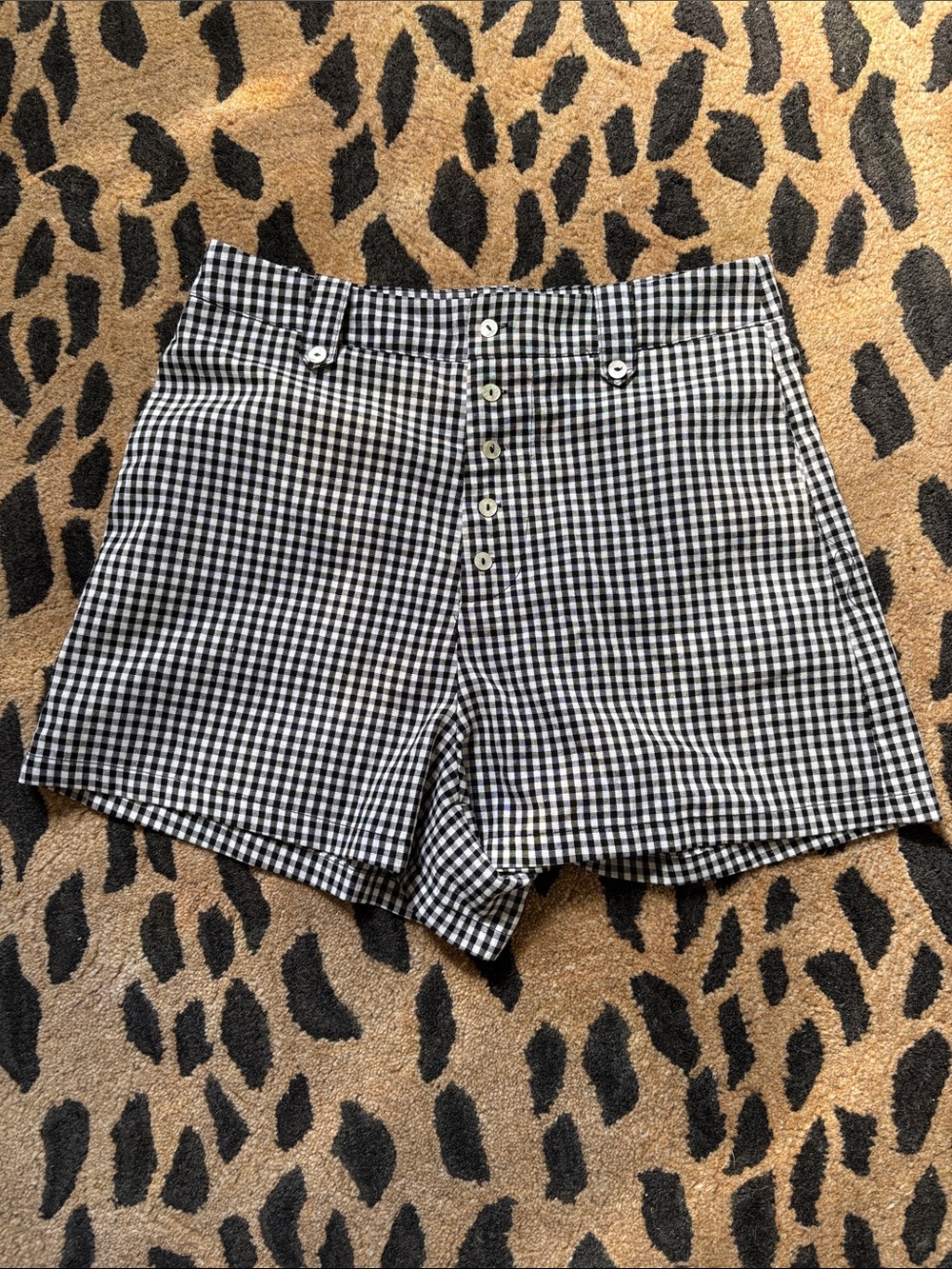 Rihoas gingham high waisted shorts